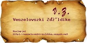 Veszelovszki Zöldike névjegykártya